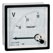 TRACON Analóg egyenáramú voltmérő72×72mm, 120V DC mérőműszer