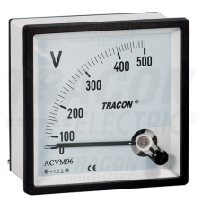 TRACON Analóg váltakozó áramú voltmérő96×96mm, 120V AC mérőműszer