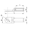 TRACON AS150-10 Szigeteletlen alumínium szemes csősaru 150mm2, M10, (d1=17mm d2=10,5mm)