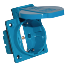 TRACON Beépíthető csatlakozóaljzat, oldalsó védőérintkezővel, kerek, TICS-105S villanyszerelés