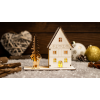  TRACON CHRHR3WW LED karácsonyi házikó, fa, elemes (X24001) Timer 6+18h, 3LED, 3000K, 2xAAA