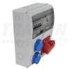 TRACON Csatlakozó doboz védelemmel, vezetékezett, készre szereltProt.:RCCB,MCB,Out:2×SCHUKO+1×32A(3P+N+E)