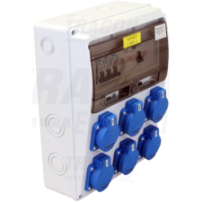 TRACON Csatlakozó doboz védelemmel, vezetékezett, készre szereltProt.:RCCB,MCB,Out:6×SCHUKO villanyszerelés