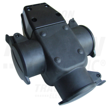 TRACON Csatlakozóaljzat csapos védőérintkezővel, hármas, gumi villanyszerelés