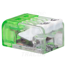 TRACON Csavar nélküli vezetékösszekötő, nyitható átlátszó0,2-2,5mm2, 24A, 450VAC 2P villanyszerelés