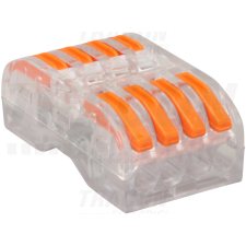 TRACON Csavar nélküli vezetékösszekötő, toldó, nyitható, átlátszó0,5-4mm2, 32A, 400VAC 4P villanyszerelés