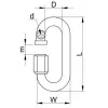 TRACON CSKARA12 Karabiner, csavaros, acél d=12mm, 6400N