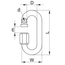 TRACON CSKARA12 Karabiner, csavaros, acél d=12mm, 6400N villanyszerelés