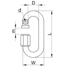 TRACON CSKARA9 Karabiner, csavaros, acél d=9mm, 4250N villanyszerelés