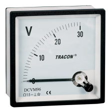TRACON DCVM96-30 Analóg egyenáramú voltmérő 96×96mm, 30V DC mérőműszer