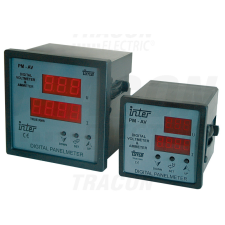 TRACON Digitális amper és voltmérő állítható áramváltó áttétellel 72×72mm, 500V AC, 0-9500/5A AC villanyszerelés