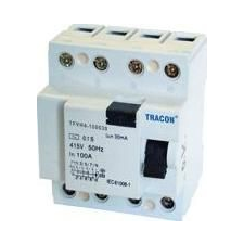 Tracon Electric Áram-védőkapcsoló, nagyáramú, 4 pólusú - 80A, 30mA, 6kA, AC TFVH4-80030 - Tracon villanyszerelés