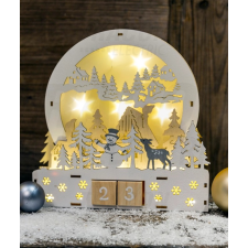 Tracon Electric Tracon CHRACSM8WW Led karácsonyi kocka naptár, tájkép, fa, elemes Timer 6+18h,8LED, meleg fehér ( 3000K ) színhőmérséklettel, 2xAAA karácsonyi dekoráció