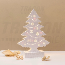 Tracon Electric Tracon CHRTRWW7WW LED karácsonyi fenyő, fehér, fa, elemes Timer 6+18h,7LED, meleg fehér ( 3000K ) színhőmérséklettel, 2xAA karácsonyi dekoráció
