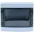 Tracon Electric TRACON EDFKIP65N121 Falon kívüli elosztódoboz, átlátszó ajtóval, N/PE sínnel 1×12 mod, H×W×D=259×298×140mm, IP65, 1000VAC, 1500 VDC