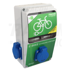 TRACON Elektromos kerékpár töltőállomás védelemmelProt.:RCCBO,Out:3×SCHUKO villanyszerelés