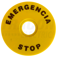 TRACON EMERGENCY STOP lapd=90mm; h=2mm; ABS villanyszerelés