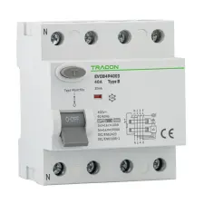 TRACON EVOB4P803 Áram-védőkapcsoló, 4 pólusú 80A, 300mA, 10kA, B villanyszerelés