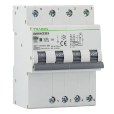 TRACON EVOK4B5003 Kombinált védőkapcsoló, 4P, 4modul, B karakterisztika B50A, 30 mA, 10kA, A villanyszerelés