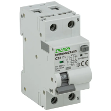 TRACON EVOKM2C1603 Kombinált védőkapcsoló, 2P, 2modul, C karakterisztika 16A, 30 mA, 6kA, AC villanyszerelés