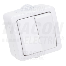 TRACON Falon kívüli 2-áramkörös kapcsoló 10AX/250VAC, IP54, (2x101) villanyszerelés