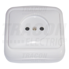 TRACON Falon kívüli csatl.aljzat, védőérintkező nélkül (tapétak.)16A/250VAC, IP20 villanyszerelés