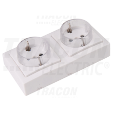 TRACON Falon kívüli csatlakozóaljzat2×16A/250VAC, IP20 (SCHUKO) villanyszerelés
