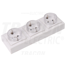 TRACON Falon kívüli csatlakozóaljzat3×16A/250VAC, IP20 (SCHUKO) villanyszerelés