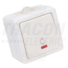 TRACON Falon kívüli csengőnyomó, jelzőfénnyel10AX/250VAC, IP54, (N101) villanyszerelés
