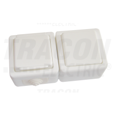 TRACON Falon kívüli kétpólusú kapcsoló+csatlakozóaljzat16A/250VAC, IP54, (102) villanyszerelés