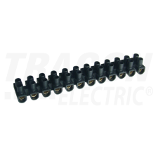 TRACON Flex. nyomólemezes sorozatkapocs, H profil, 12 tag, fekete6mm2, 450VAC, 40A, PP villanyszerelés