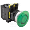 TRACON Gombafejű világító nyomógomb,zöld1×NO, 5A/230V AC-15, 40mm, IP65, LED 230V AC/DC