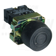 TRACON Gumiburkolatos nyomógomb, fémalapra szerelt, fekete1×NO, 3A/240V AC, IP55 villanyszerelés