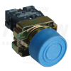 TRACON Gumiburkolatos nyomógomb, fémalapra szerelt, kék 1×NO, 3A/240V AC, IP55