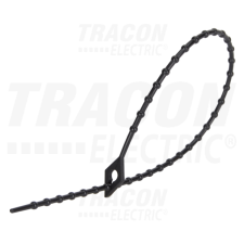 TRACON Gyöngyös nyitható kábelkötegelő, fekete100×1,2mm, D=3-25mm, PA6.6 villanyszerelés