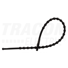 TRACON Gyöngyös nyitható kábelkötegelő, fekete 120×1,3mm, D=6-25mm, PE villanyszerelés