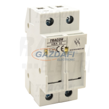 TRACON HBA-2P-20 Szakaszolókapcsoló-biztosító hengeres biztosítóhoz 20A, 8x32mm; Un=230V/400V villanyszerelés
