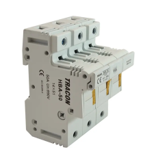 TRACON HBA-3P-50 Szakaszolókapcsoló-biztosító hengeres biztosítóhoz 50A, 14x51mm villanyszerelés