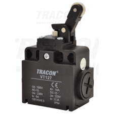 TRACON Helyzetkapcsoló, nyomógörgős1×NO+1×NC, 6A/230V AC, IP65 villanyszerelés