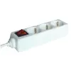 TRACON HK3-5M Hordozható elosztósáv kapcsolóval, normál, fehér 3×SCHUKO, 5m, max.16A, 250VAC, 3680W, 3x1,5mm2, H05VV-F