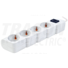 TRACON Hordozható elosztósáv kapcsolóval, fehér 1,4m