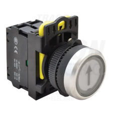 TRACON Jelölt világító nyomókapcsoló, fehér IP65 (fekete nyíl) villanyszerelés