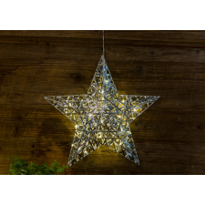 TRACON Karácsonyi LED ablakdísz, csillag, fém, elemes karácsonyi ablakdekoráció