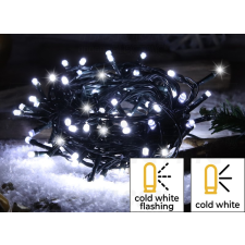 TRACON Karácsonyi LED fényfüzér 25m IP44 hideg fehér adapterrel karácsonyfa izzósor