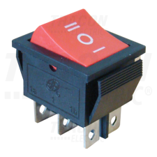 TRACON Készülékkapcsoló, háromállású, piros, I-0-II felirattal16(6)A, 250V AC villanyszerelés