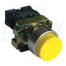 TRACON Kiálló nyomógomb, fémalapra szerelt, sárga1×NO, 3A/240V AC, IP42 villanyszerelés