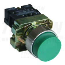 TRACON Kiálló nyomógomb, fémalapra szerelt, zöld1×NO, 3A/240V AC, IP42 villanyszerelés