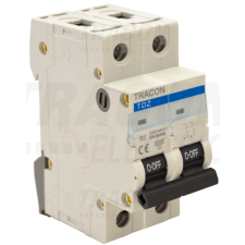 TRACON Kismegszakító, 2 pólus, B karakterisztika2A, 6kA villanyszerelés