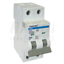 TRACON Kismegszakító, 2 pólus, C karakterisztika1A, C, 2P, 10kA villanyszerelés