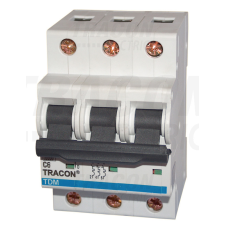 TRACON Kismegszakító, 3 pólus, D karakterisztika 16A, 10kA villanyszerelés